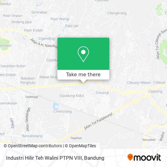 Industri Hilir Teh Walini PTPN VIII map