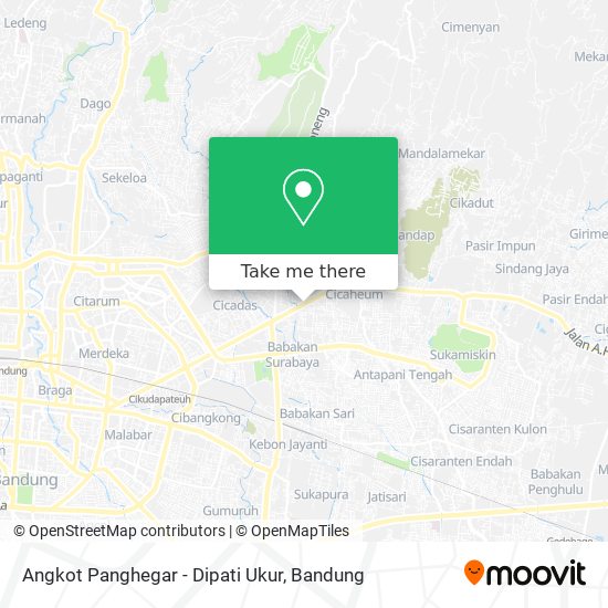 Angkot Panghegar - Dipati Ukur map