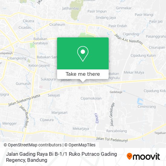 Jalan Gading Raya Bi B-1 / 1 Ruko Putraco Gading Regency map