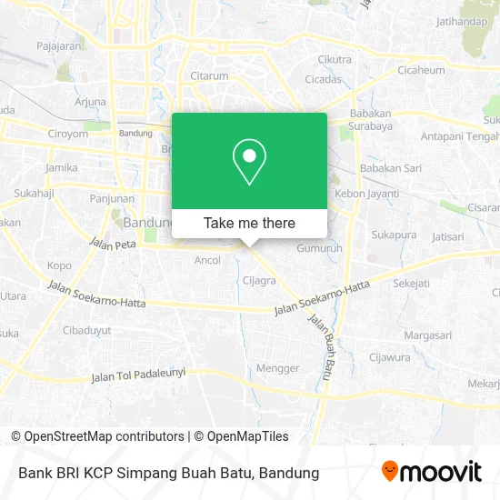 Bank BRI KCP Simpang Buah Batu map