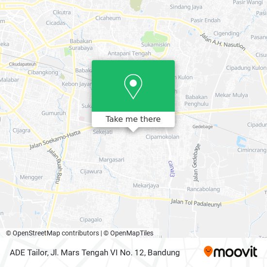 ADE Tailor, Jl. Mars Tengah VI No. 12 map