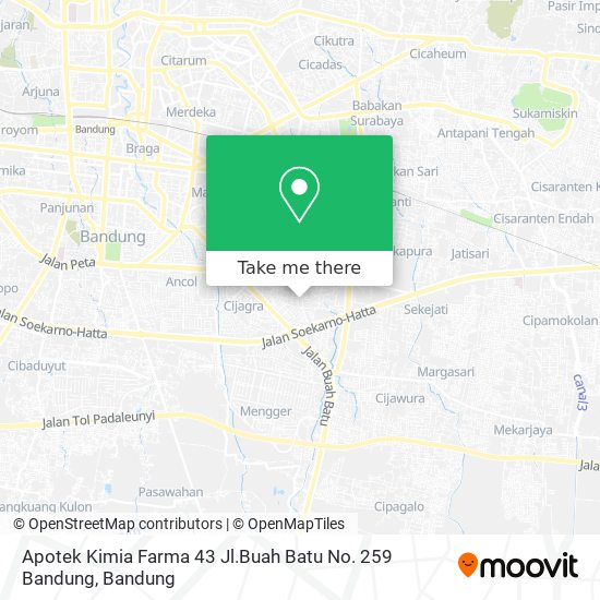 Apotek Kimia Farma 43 Jl.Buah Batu No. 259 Bandung map