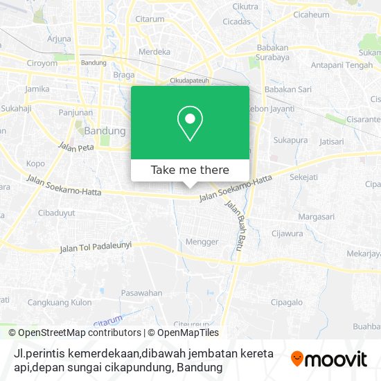 Jl.perintis kemerdekaan,dibawah jembatan kereta api,depan sungai cikapundung map