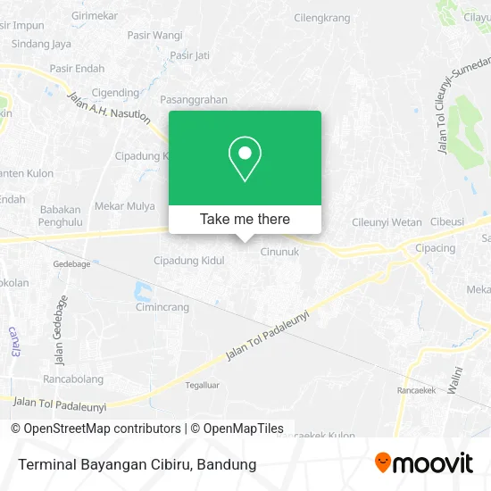 Terminal Bayangan Cibiru map