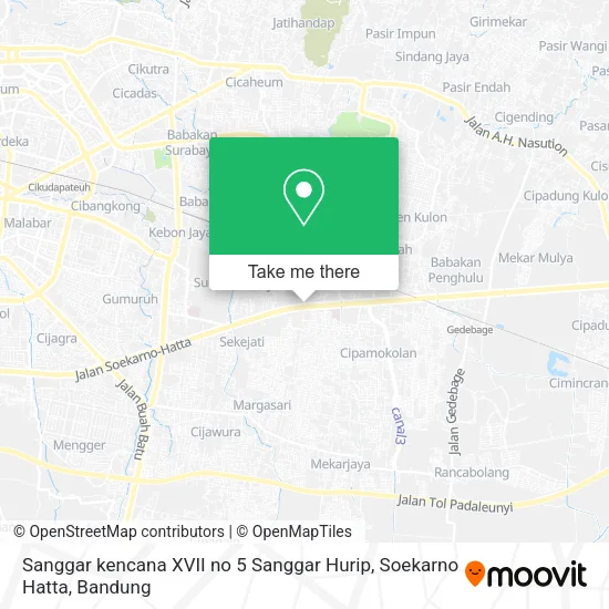 Sanggar kencana XVII no 5 Sanggar Hurip, Soekarno Hatta map