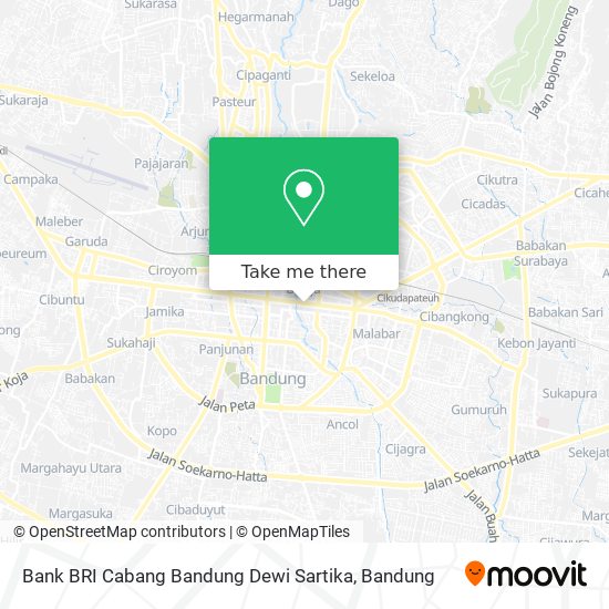 Bank BRI Cabang Bandung Dewi Sartika map