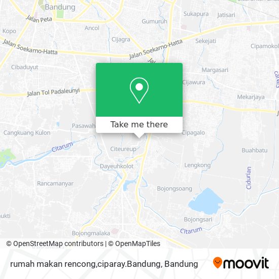 rumah makan rencong,ciparay.Bandung map