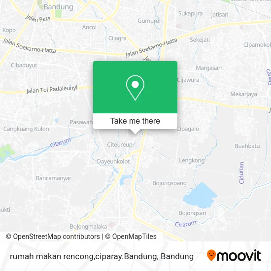 rumah makan rencong,ciparay.Bandung map