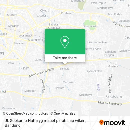 Jl. Soekarno Hatta yg macet parah tiap wiken map