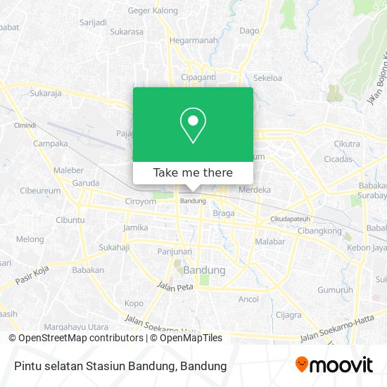 Pintu selatan Stasiun Bandung map