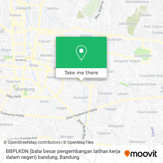 BBPLKDN (balai besar pengembangan latihan kerja dalam negeri) bandung map