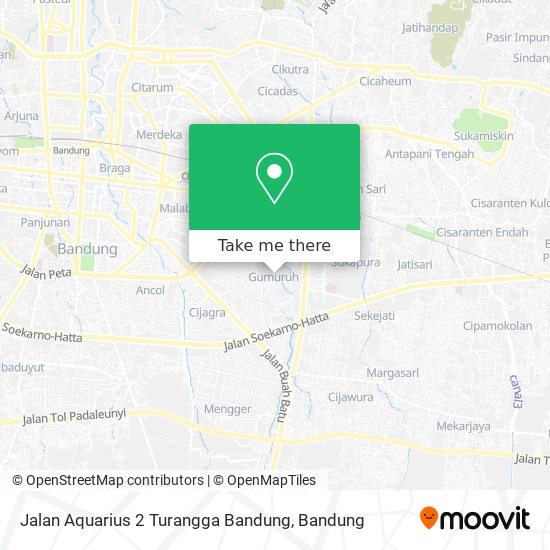 Jalan Aquarius 2 Turangga Bandung map