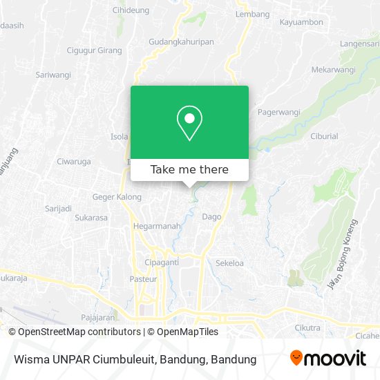 Wisma UNPAR Ciumbuleuit, Bandung map