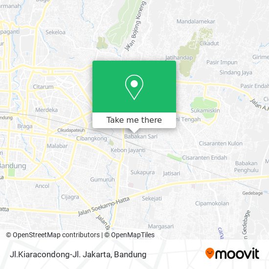 Jl.Kiaracondong-Jl. Jakarta map