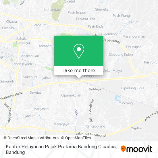Kantor Pelayanan Pajak Pratama Bandung Cicadas map