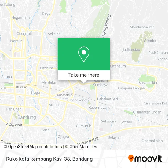 Ruko kota kembang Kav. 38 map
