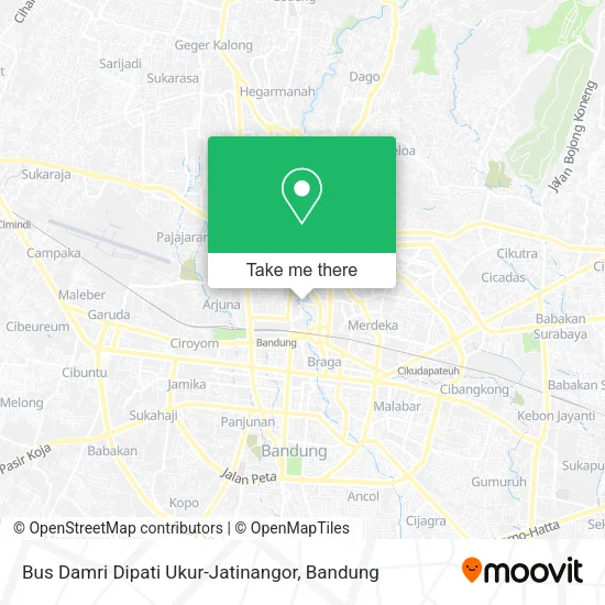 Bus Damri Dipati Ukur-Jatinangor map
