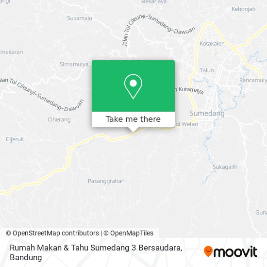 Rumah Makan & Tahu Sumedang 3 Bersaudara map