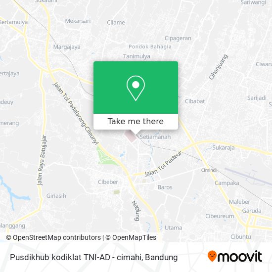 Pusdikhub kodiklat TNI-AD - cimahi map