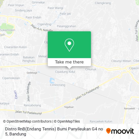 Distro RnB(Endang Tennis) Bumi Panyileukan G4 no 5 map