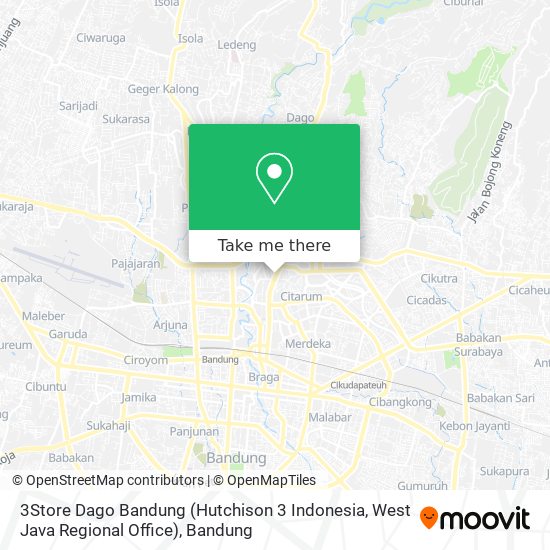 3Store Dago Bandung (Hutchison 3 Indonesia, West Java Regional Office) map