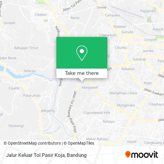 Jalur Keluar Tol Pasir Koja map