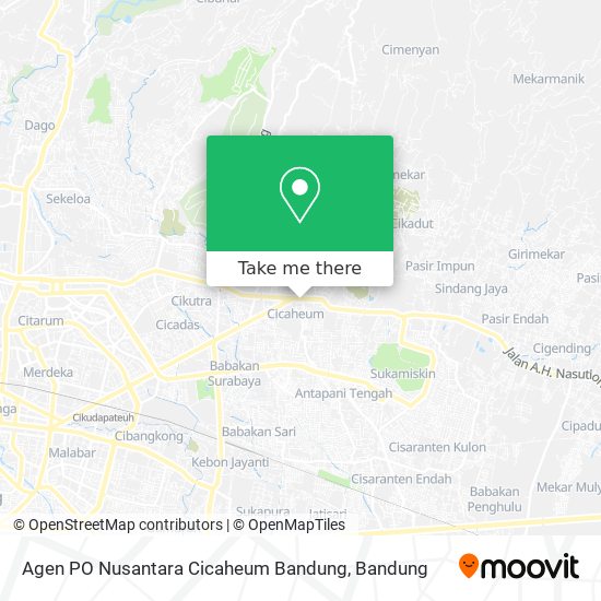 Agen PO Nusantara Cicaheum Bandung map