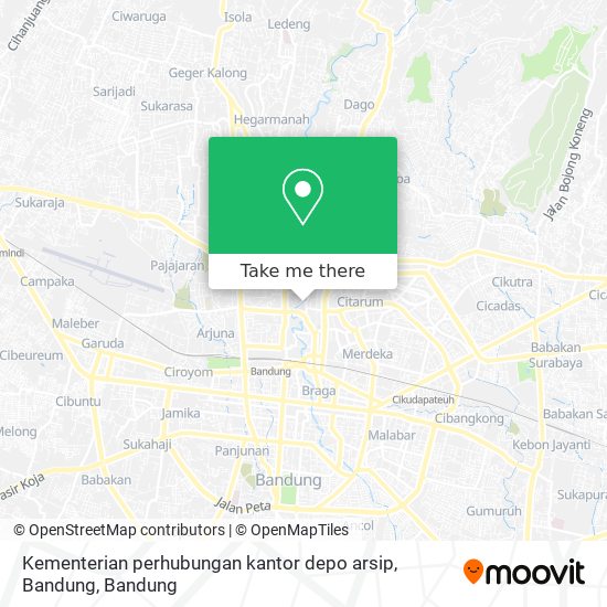 Kementerian perhubungan kantor depo arsip, Bandung map