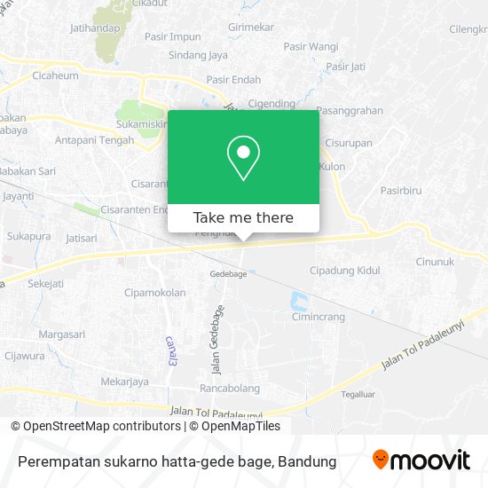 Perempatan sukarno hatta-gede bage map