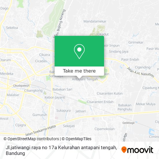 Jl.jatiwangi raya no 17a Kelurahan antapani tengah map