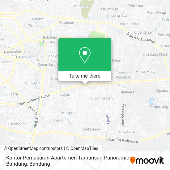 Kantor Pemasaran Apartemen Tamansari Panoramic Bandung map