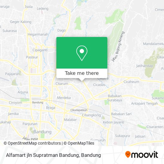 Alfamart jln Supratman Bandung map