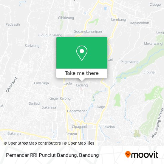 Pemancar RRI Punclut Bandung map