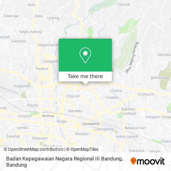 Badan Kepegawaian Negara Regional III Bandung map