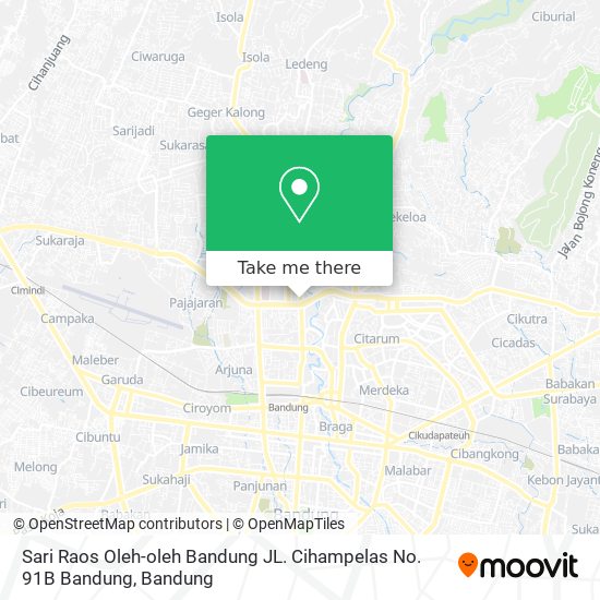 Sari Raos Oleh-oleh Bandung JL. Cihampelas No. 91B Bandung map