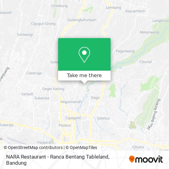 NARA Restaurant - Ranca Bentang Tableland map