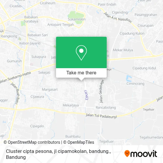 Cluster cipta pesona, jl cipamokolan, bandung. map