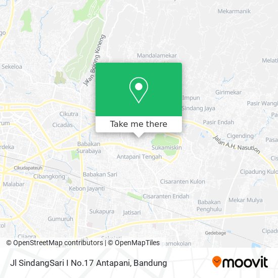 Jl SindangSari I No.17 Antapani map