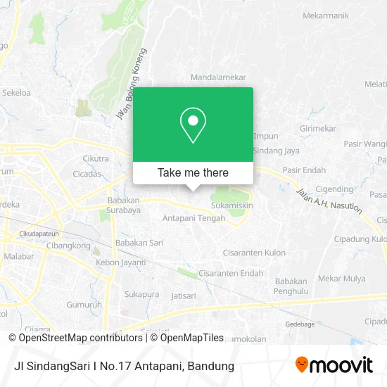 Jl SindangSari I No.17 Antapani map