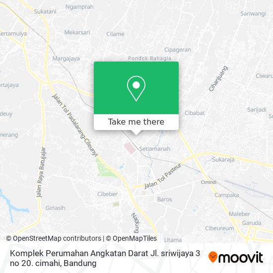 Komplek Perumahan Angkatan Darat Jl. sriwijaya 3 no 20. cimahi map