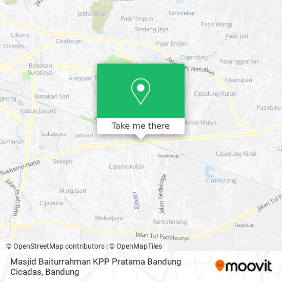 Masjid Baiturrahman KPP Pratama Bandung Cicadas map