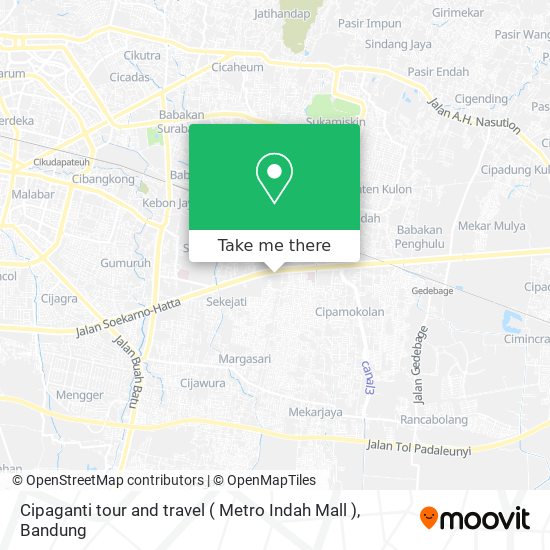 Cipaganti tour and travel ( Metro Indah Mall ) map