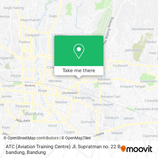 ATC (Aviation Training Centre) Jl. Supratman no. 22 B bandung map