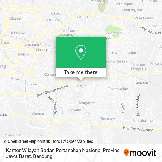 Kantor Wilayah Badan Pertanahan Nasional Provinsi Jawa Barat map