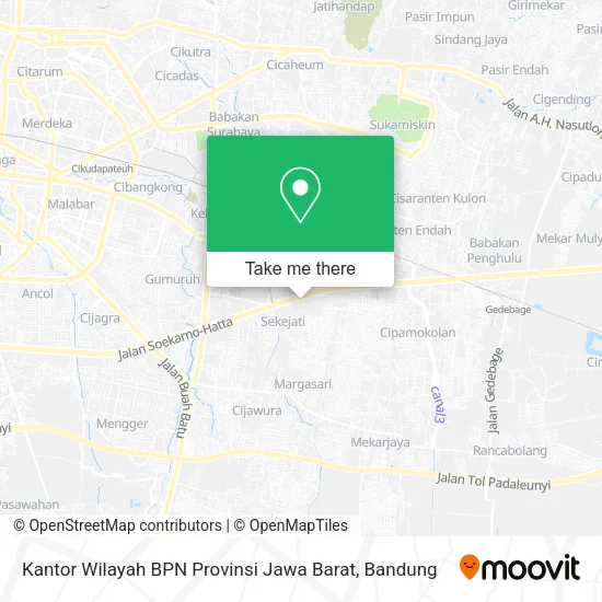 Kantor Wilayah BPN Provinsi Jawa Barat map