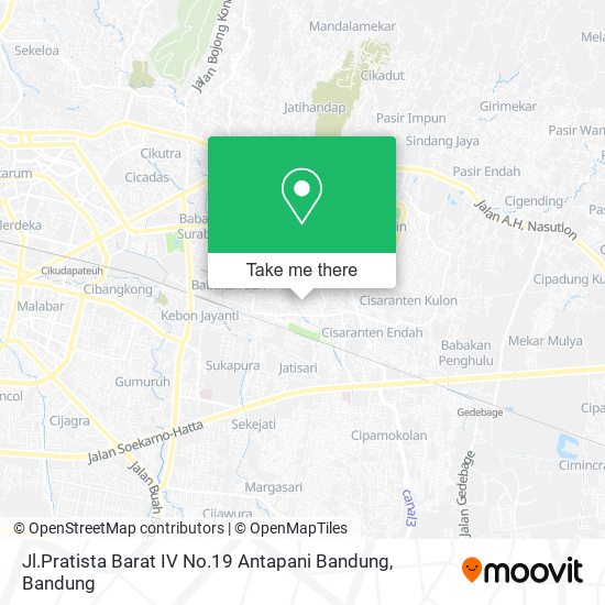 Jl.Pratista Barat IV No.19 Antapani Bandung map