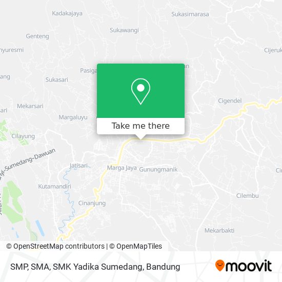 SMP, SMA, SMK Yadika Sumedang map