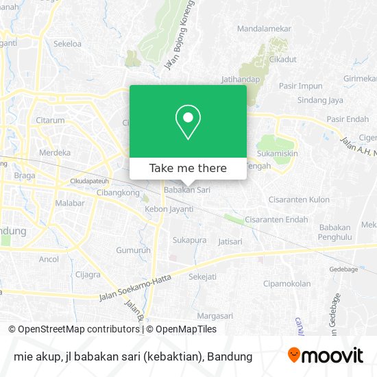 mie akup, jl babakan sari (kebaktian) map