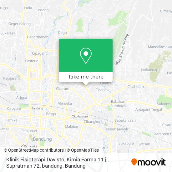 Klinik Fisioterapi Davisto, Kimia Farma 11 jl. Supratman 72, bandung map