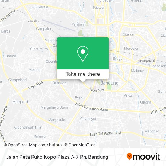 Jalan Peta Ruko Kopo Plaza A-7 Ph map